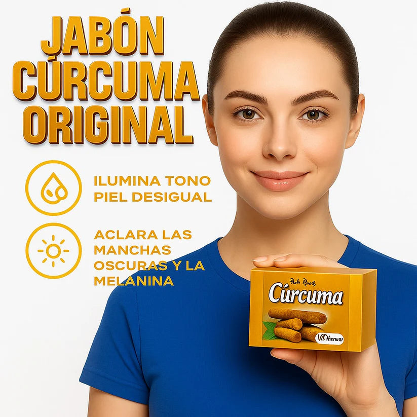 JABÓN DE CÚRCUMA-ORIGINAL ."¡Oferta especial! Llévate 2 Jabones y recibe 1 de REGALO