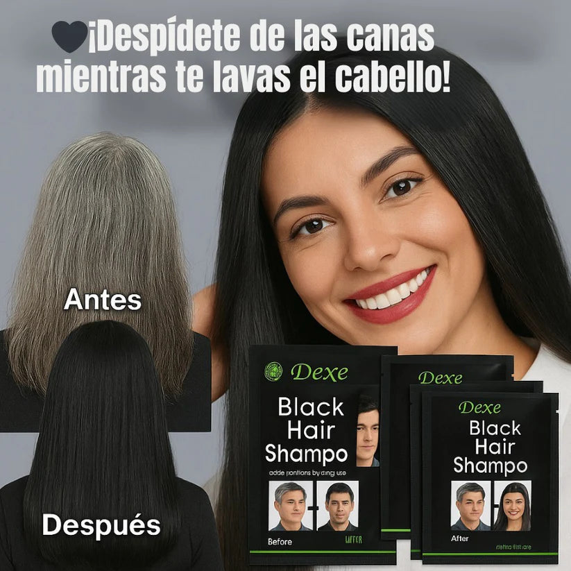 Shampoo Negro Dexe x10: ¡Cubre Canas y Renueva Tu Look