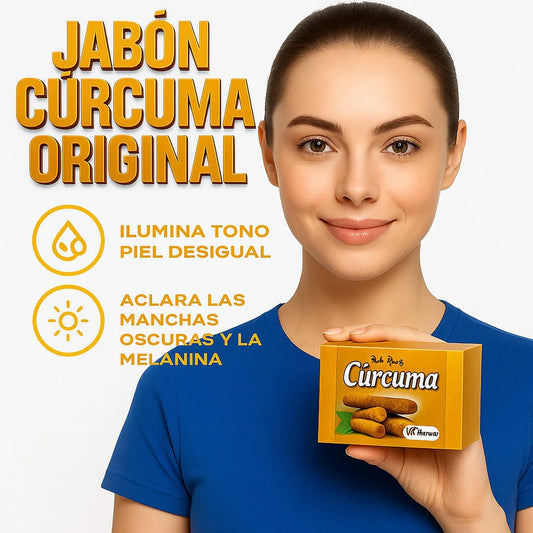JABÓN DE CÚRCUMA-ORIGINAL ."¡Oferta especial! Llévate 2 Jabones y recibe 1 de REGALO