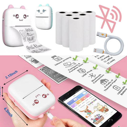 Mini Impresora + 6 Rollos GRATIS (no adhesivo)